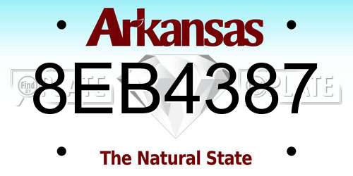 8EB4387 Arkansas License Plate