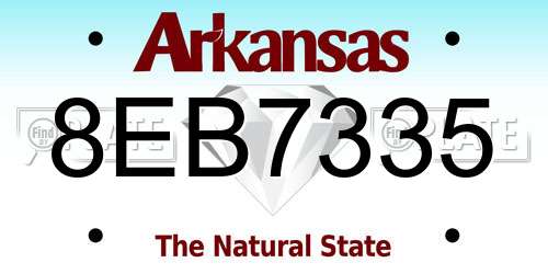8EB7335 Arkansas License Plate