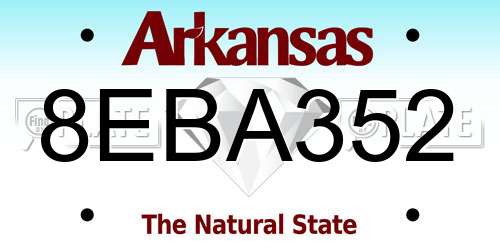 8EBA352 Arkansas License Plate