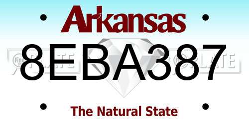 8EBA387 Arkansas License Plate