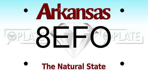 8EFO Arkansas License Plate