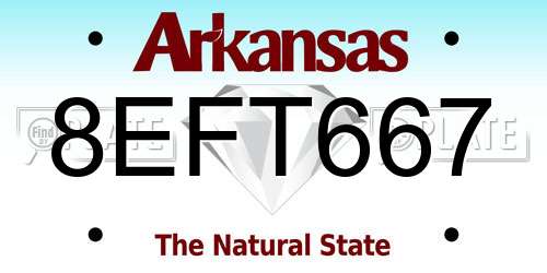 8EFT667 Arkansas License Plate