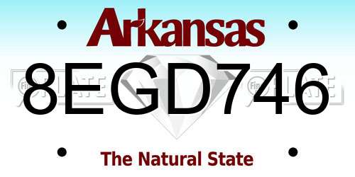 8EGD746 Arkansas License Plate