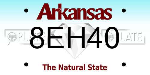 8EH40 Arkansas License Plate