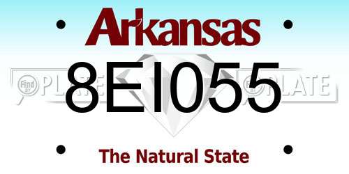 8EI055 Arkansas License Plate