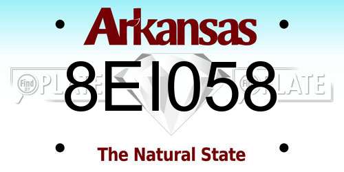 8EI058 Arkansas License Plate