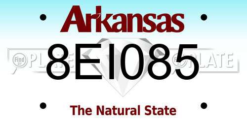 8EI085 Arkansas License Plate