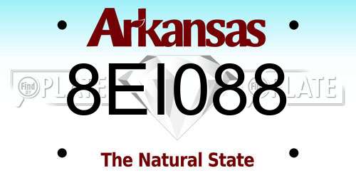 8EI088 Arkansas License Plate
