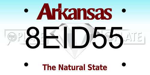 8EID55 Arkansas License Plate