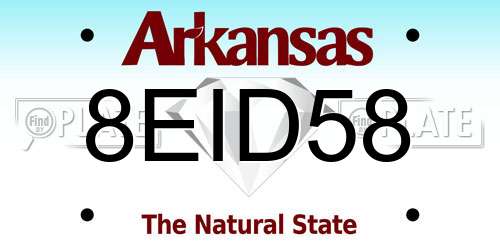 8EID58 Arkansas License Plate