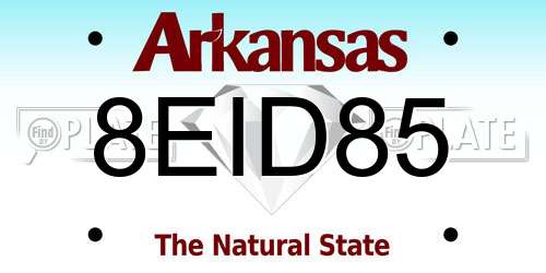 8EID85 Arkansas License Plate