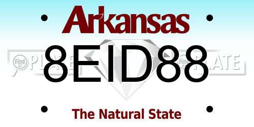 8EID88 Arkansas License Plate