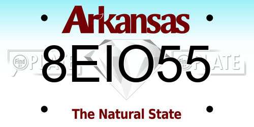 8EIO55 Arkansas License Plate