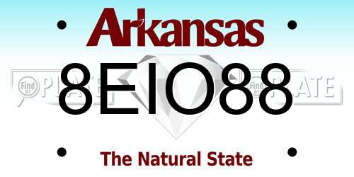 8EIO88 Arkansas License Plate