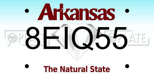 8EIQ55 Arkansas License Plate
