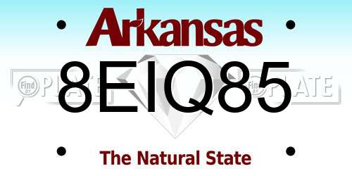 8EIQ85 Arkansas License Plate