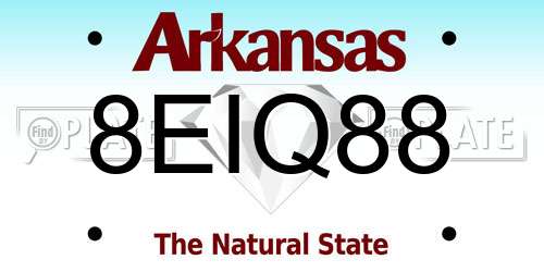 8EIQ88 Arkansas License Plate