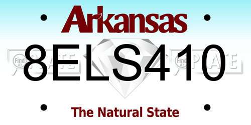 8ELS410 Arkansas License Plate