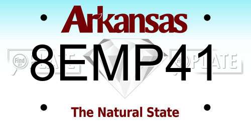 8EMP41 Arkansas License Plate