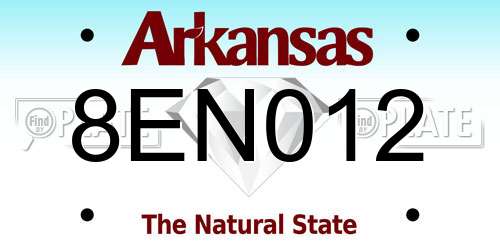 8EN012 Arkansas License Plate