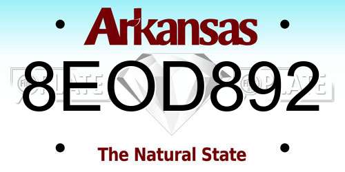 8EOD892 Arkansas License Plate