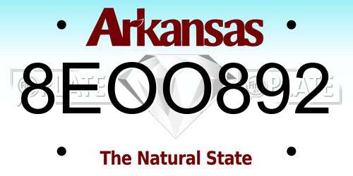 8EOO892 Arkansas License Plate