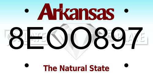 8EOO897 Arkansas License Plate