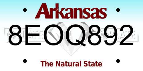 8EOQ892 Arkansas License Plate
