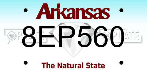 8EP560 Arkansas License Plate
