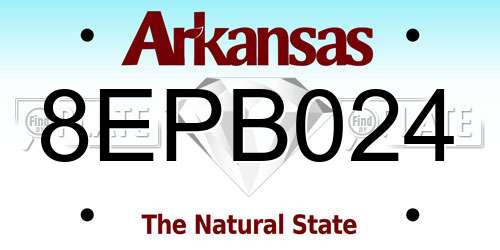 8EPB024 Arkansas License Plate