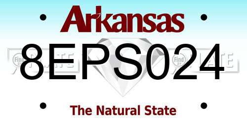 8EPS024 Arkansas License Plate