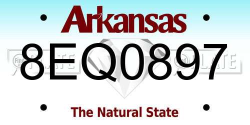 8EQ0897 Arkansas License Plate