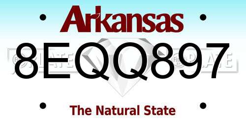 8EQQ897 Arkansas License Plate