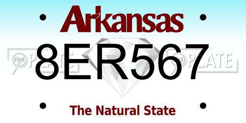 8ER567 Arkansas License Plate