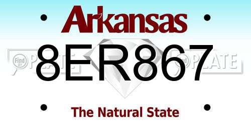 8ER867 Arkansas License Plate
