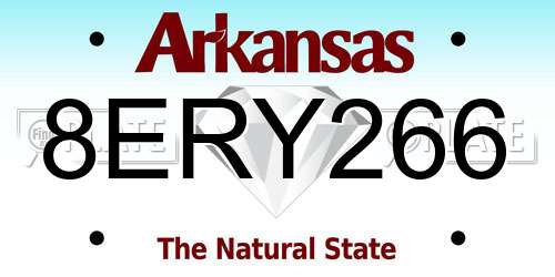 8ERY266 Arkansas License Plate