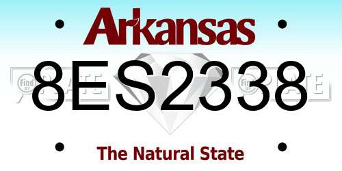 8ES2338 Arkansas License Plate