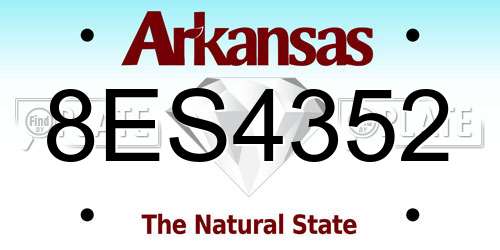 8ES4352 Arkansas License Plate