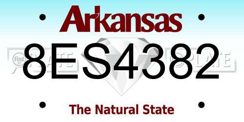 8ES4382 Arkansas License Plate
