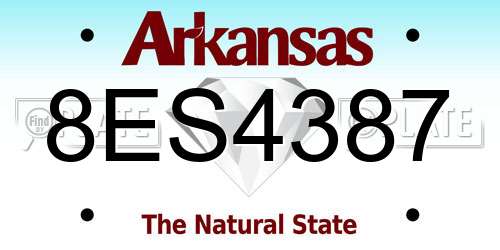 8ES4387 Arkansas License Plate