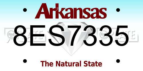 8ES7335 Arkansas License Plate