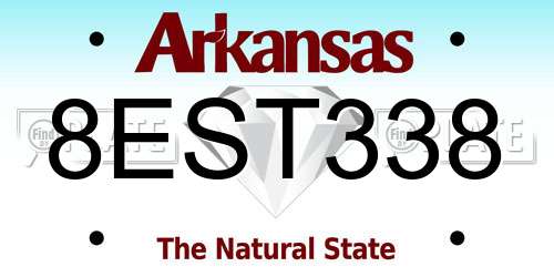 8EST338 Arkansas License Plate
