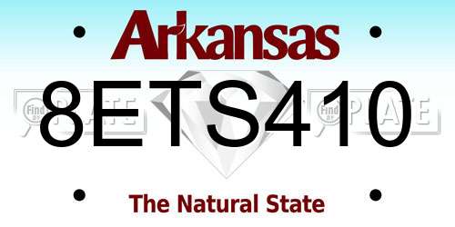 8ETS410 Arkansas License Plate