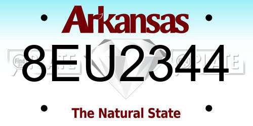 8EU2344 Arkansas License Plate