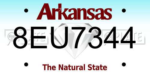 8EU7344 Arkansas License Plate