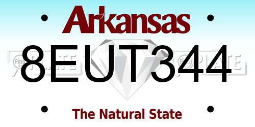 8EUT344 Arkansas License Plate