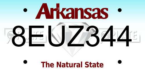 8EUZ344 Arkansas License Plate