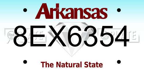 8EX6354 Arkansas License Plate