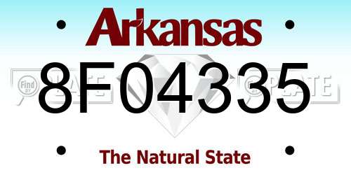 8F04335 Arkansas License Plate