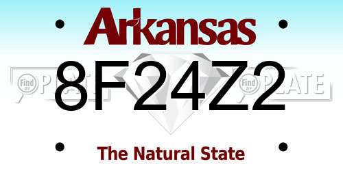 8F24Z2 Arkansas License Plate